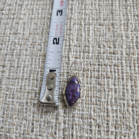 Sterling Silver Purple Turquoise Earrings